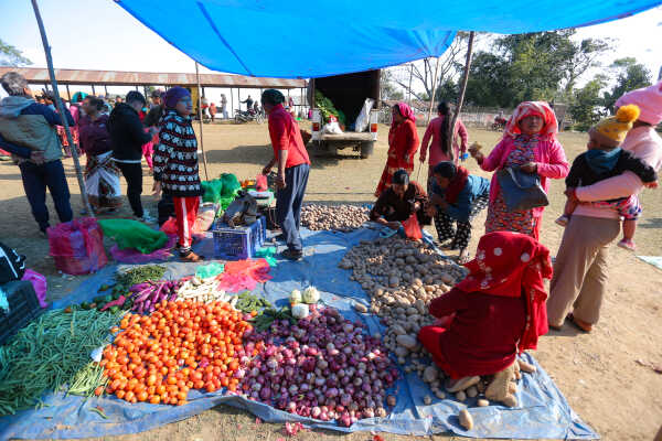 Weekly Wednesday Haat Bazaar Brings Life to Jhyaupokhari in Bhojpur