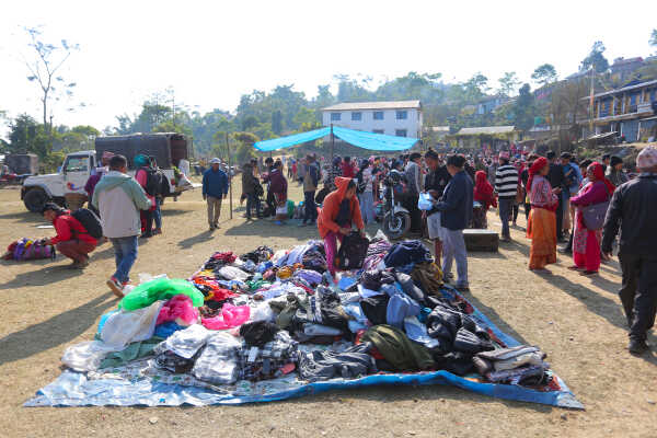Weekly Wednesday Haat Bazaar Brings Life to Jhyaupokhari in Bhojpur