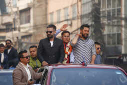 Balen Shah and Rabi Lamichhane Launch Election Campaign from Pashupati
