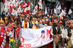 CPN-UML Candidate Kshitij Thebe Holds Campaign Rally in Taplejung