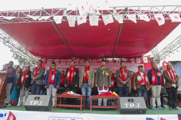 CPN-UML Candidate Kshitij Thebe Holds Campaign Rally in Taplejung