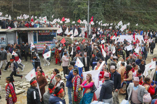 CPN-UML Candidate Kshitij Thebe Holds Campaign Rally in Taplejung