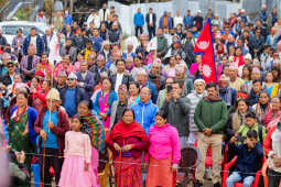 CPN-UML Candidate Kshitij Thebe Holds Campaign Rally in Taplejung