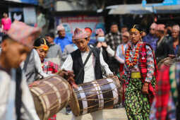 CPN-UML Candidate Kshitij Thebe Holds Campaign Rally in Taplejung