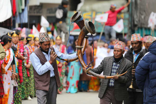 CPN-UML Candidate Kshitij Thebe Holds Campaign Rally in Taplejung