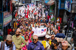 CPN-UML Candidate Kshitij Thebe Holds Campaign Rally in Taplejung
