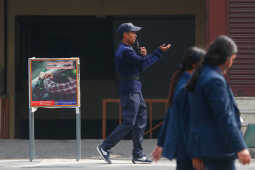 Daily Life in Nepal Election Police Deployed for Traffic Management in Kathmandu