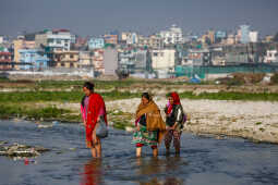 Daily Life in Nepal Farmers at Work Along the Manohara River (6)