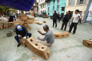 Daily Life in Nepal: Reconstruction of Rato Machhindranath Chariot Wheel Underway