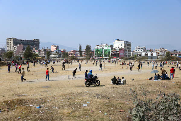 Daily Life in Nepal Youth Sports Activities at Tinkune Ground