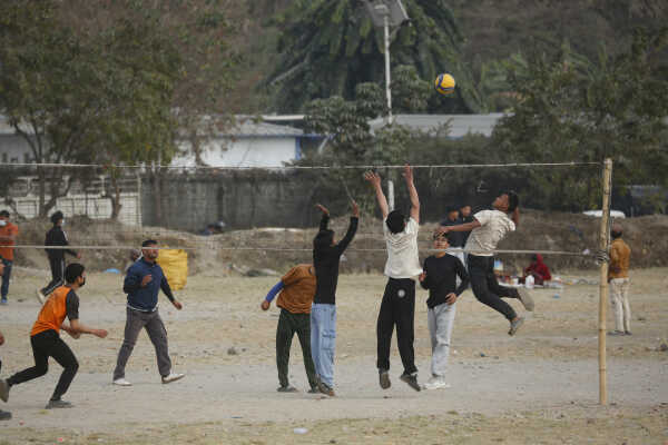 Daily Life in Nepal Youth Sports Activities at Tinkune Ground