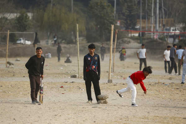 Daily Life in Nepal Youth Sports Activities at Tinkune Ground