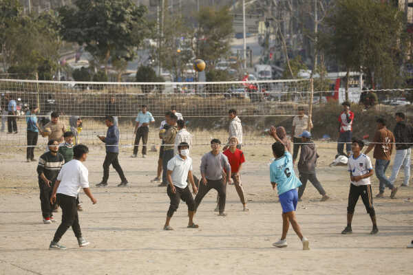 Daily Life in Nepal Youth Sports Activities at Tinkune Ground