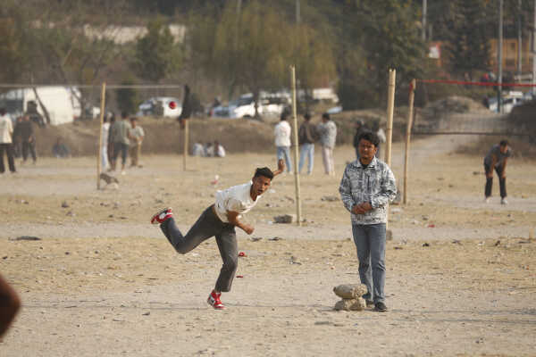 Daily Life in Nepal Youth Sports Activities at Tinkune Ground