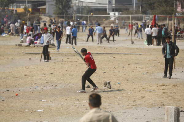 Daily Life in Nepal Youth Sports Activities at Tinkune Ground
