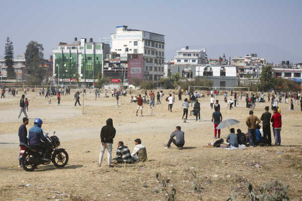 Daily Life in Nepal Youth Sports Activities at Tinkune Ground