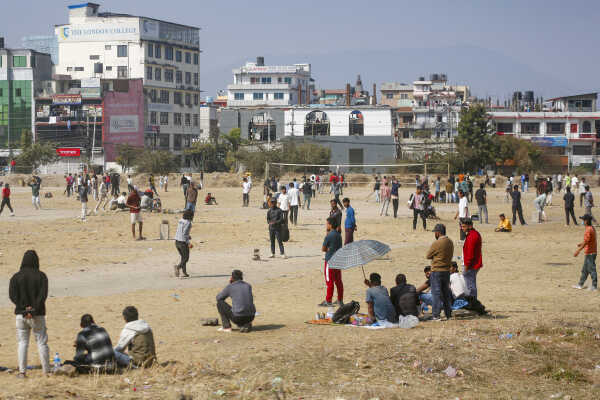 Daily Life in Nepal Youth Sports Activities at Tinkune Ground