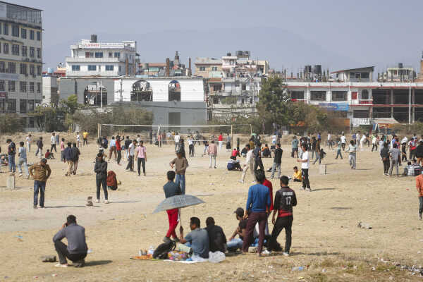 Daily Life in Nepal Youth Sports Activities at Tinkune Ground