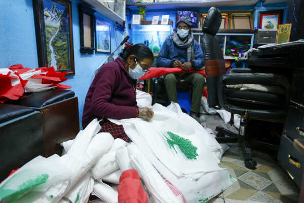 Flag Makers Busy Ahead of House of Representatives Election in Kathmandu