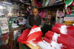 Flag Makers Busy Ahead of House of Representatives Election in Kathmandu