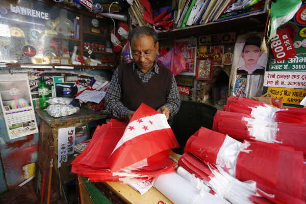 Flag Makers Busy Ahead of House of Representatives Election in Kathmandu