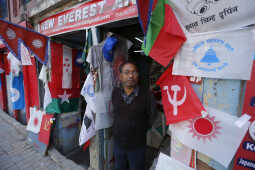 Flag Makers Busy Ahead of House of Representatives Election in Kathmandu