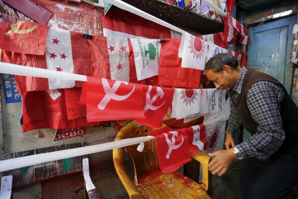 Flag Makers Busy Ahead of House of Representatives Election in Kathmandu