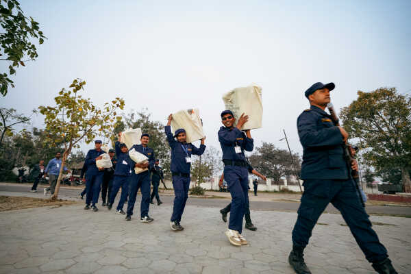 Election Day in Dhanusha: Voters Cast Ballots and Ballot Boxes Transported for Counting