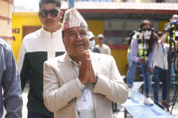 CPN-UML Chairman KP Sharma Oli Casts Vote in House of Representatives Election 2082