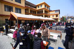 CPN-UML Chairman KP Sharma Oli Casts Vote in House of Representatives Election 2082