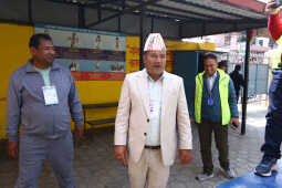 CPN-UML Chairman KP Sharma Oli Casts Vote in House of Representatives Election 2082