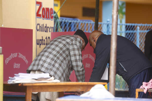 CPN-UML Chairman KP Sharma Oli Casts Vote in House of Representatives Election 2082