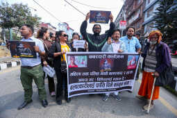 Dalit Rights Activists Protest Against Violence at Maitighar Mandala