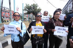 Dalit Rights Activists Protest Against Violence at Maitighar Mandala