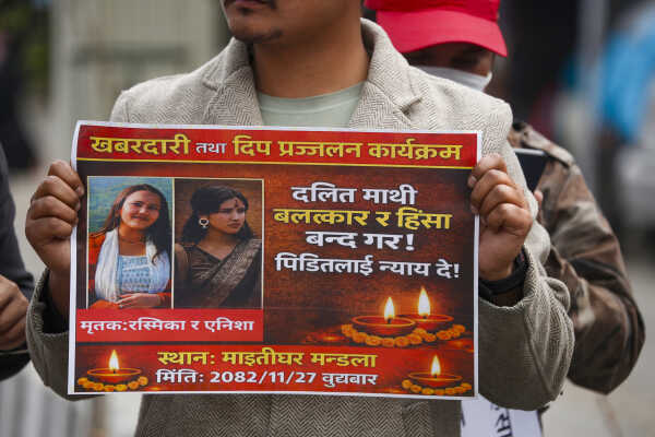 Dalit Rights Activists Protest Against Violence at Maitighar Mandala