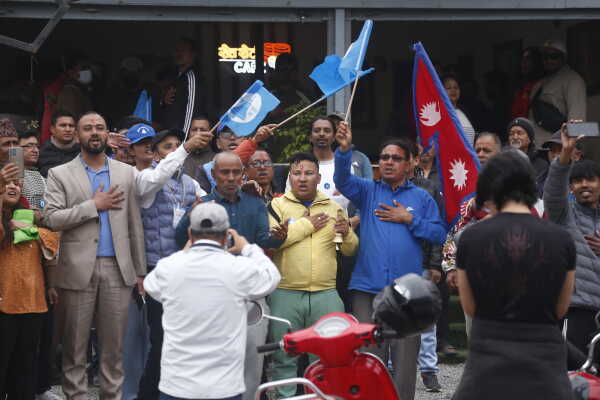 RSP Supporters Celebrate Outside Vote Counting Center in Kathmandu-8