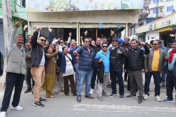 RSP Supporters Celebrate Outside Vote Counting Center in Kathmandu-8