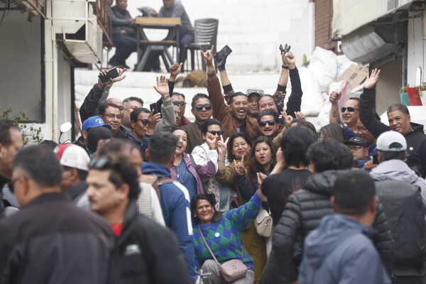 RSP Supporters Celebrate Outside Vote Counting Center in Kathmandu-8