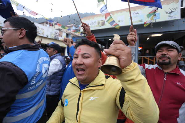RSP Supporters Celebrate Outside Vote Counting Center in Kathmandu-8