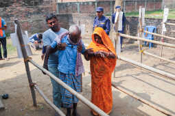 Voters Queue at Polling Station in Dhanusha During Nepal’s Election Day