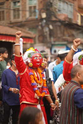 Halchowk bhairav jatra kathmandu nepal masked dance