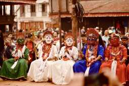 Halchowk bhairav jatra kathmandu nepal masked dance