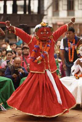 Halchowk bhairav jatra kathmandu nepal masked dance