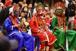 Halchowk bhairav jatra kathmandu nepal masked dance