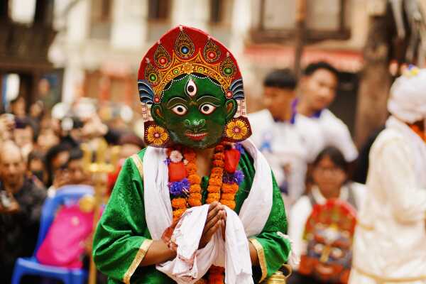 Halchowk bhairav jatra kathmandu nepal masked dance