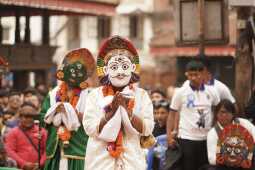 Halchowk bhairav jatra kathmandu nepal masked dance